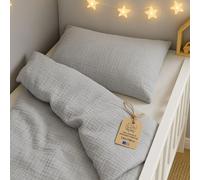 Totsy Baby mussola Copripiumino lettino neonato 100x135cm - Cotone parure di copripiumini per culla Set lenzuolo per piumino 100 x 135 cm con federe 60 x 40 cm certificazione Oeko-Tex