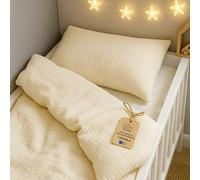Totsy Baby mussola Copripiumino lettino neonato 135x100 cm - Cotone parure di copripiumini per culla Set lenzuolo per piumino 100 x 135 cm con federe 60 x 40 cm certificazione Oeko-Tex