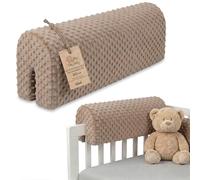 Totsy Baby Paracolpi lettino neonato antisoffoco 80 cm - Protezione schiuma per lettino fasciatoio e culla per i bordi del letto o della culla per bambini da 1 a 3 anni Beige