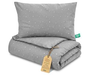 Totsy Baby Piumino lettino senza federa Set 80X80 cm cotone - coperta neonato con cuscino per culla e letto bambino - piumone trapunta Oeko Tex leggero caldo traspirante Galassia