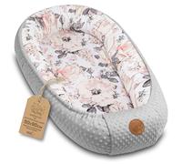 Totsy Baby Riduttore lettino 90x50 cm - Nido Neonato Riduttore Culla Cotone Grigio rosa selvatico