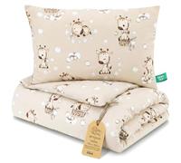 Totsy Baby Trapunta per bambino cotone 50x70 - piumono culla neonato set Imbottitura per piumone 50 x 70 cm con cuscino 40 x 35 cm per ragazzi e ragazze Oeko-Tex Giraffe