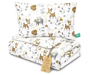Totsy Baby Trapunta per bambino cotone 90x120 - piumono culla neonato set Imbottitura per piumone 90 x 120 cm con cuscino 40 x 60 cm per ragazzi e ragazze Oeko-Tex Cervo