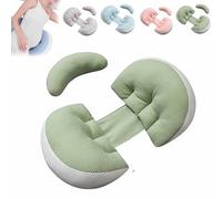 Tottlebee Pregnancy Pillow, Tummyrest - Pregnancy Pillow, 2025 New Portable Memory Foam, Machine Washable, with Detachable and Adjustable PillowCove, for Back, Belly, Legs (Green)