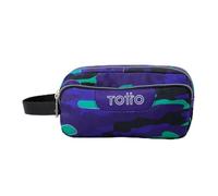 TOTTO - Astuccio scolastico a 3 scomparti, modello Agapec, astuccio grande, dimensioni 23 x 11,5 x 10,5 cm, maniglia laterale, maniglie ergonomiche in PVC, tessuto resistente, stampa Seli