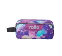 TOTTO - Astuccio scolastico a 3 scomparti, modello Agapec, astuccio grande, dimensioni 23 x 11,5 x 10,5 cm, maniglia laterale, maniglie ergonomiche con PVC, tessuto resistente, stampa Shiny Heart