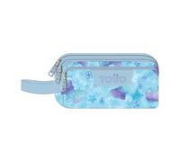 TOTTO - Astuccio scolastico a 3 scomparti, modello Agapec, astuccio grande, dimensioni 23 x 11,5 x 10,5 cm, manico laterale, maniglie ergonomiche con PVC, tessuto resistente, stampa polare, Pile, Azul