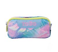 TOTTO - Astuccio scolastico a due scomparti, modello busta, astuccio grande, dimensioni 20 x 9,5 x 7 cm, astuccio con cerniera, compatto e resistente, stampa Prisma, prisma, Morado, Borse da toilette
