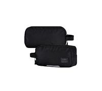 TOTTO - Astuccio scolastico a due scomparti, modello Marañon, astuccio grande, dimensioni 23,5 x 12 x 9 cm, manico laterale, idrorepellente, dettaglio riflettente, compatto e resistente, colore nero