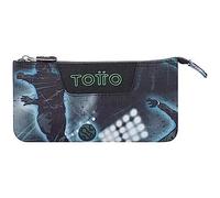 Totto Astuccio scolastico a tre scomparti stadio calcio - scheda dimensioni standard, stampato, ESTÁNDAR, Scatole