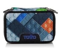 TOTTO Astuccio scolastico Tre scomparti Blocchi - Penna DIMENSIONE STANDARD, stampato, ESTÁNDAR, Scatole