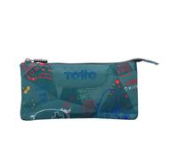 Totto - Astuccio Scuola con 3 Scomparti, Modello Board, Astuccio Grande, Dimensioni 22 x 11 x 3,5 cm, Una Cerniera, Tessuto Resistente e Repellente ai Liquidi, Stampa Bastoncini