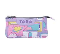 Totto - Astuccio scuola - Lavagna - Colore cyber viola - Astuccio con tre scomparti - Diversi colori e stampe - Coordinabile con gli zaini scolastici