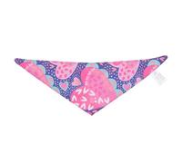 TOTTO - Bandana per cani, taglia L, fronte-retro con stampe diverse, accessori per cani, realizzata in poliestere al 100%, resistente e durevole, facile da pulire, stampa cuori rosa multicolor
