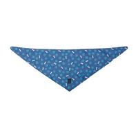 TOTTO - Bandana per cani, taglia XL, fronte-retro con stampe diverse, accessori per cani, realizzata in 100% poliestere, resistente e durevole, facile da pulire, stampa zampe e ossa blu