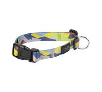 TOTTO - Collare per Cani di Piccola Taglia, Modello Mylu, Taglia XS, Collare per Cani Regolabile, Ferramenta Resistente, Placca di Sicurezza, Anello a D per Guinzaglio, Stampa Geommyn Multicolor