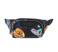 TOTTO - Marsupio per bambini, modello con gancio, capacità 1 L, con 1 scomparto principale e 1 tasca frontale, tessuto in poliestere ad alta densità e qualità, tracolla regolabile, stampa Galaxy