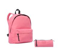 TOTTO Pack Zaino + portapenne | Scuola - Ufficio - Viaggio | 16 L KALEX PACKX2, Rosa, S