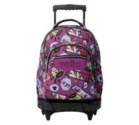 TOTTO - Zaini scolastici con ruote, capacità 26 l, diversi modelli, con tasca per PC, maniglia telescopica, tasche laterali bottiglia, cinghie ergonomiche, stampe uniche, Kitsune, 60