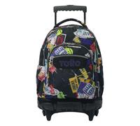 TOTTO - Zaini scolastici con ruote, capacità 26 l, diversi modelli, con tasca per PC, maniglia telescopica, tasche laterali bottiglia, cinghie ergonomiche, stampe uniche, Sticky, L