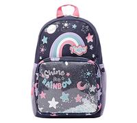 Totto - Zaino per Bambini, Modello Shainy, Zainetto, Capacità 6 L, 2 Scomparti, Tasche per Bottiglia, Retro con identificativo, Spalline Imbottite, Stampa Arcobaleno Multicolor