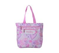 Totto - Zaino per la scuola, modello Cutara, borsa per laptop da 14 pollici, capacità 16 litri, 3 tasche con cerniera, tasca posteriore, 2 tasche per bottiglia, stampa Amalia Rosa