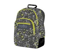 TOTTO - Zaino scolastico grande, modello Rayol, capacità 19 l, 3 scomparti, 2 tasche bottiglia, tasca per PC 14", schienale ergonomico con flusso d'aria, cinghie a S, stampa Texgrunge, Texgrunge
