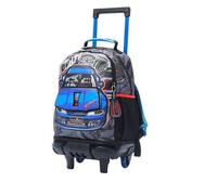Totto - Zaino Scuola con Ruote, Modello Racing M, Zaino Medio, Capacità 14 L, 2 Scomparti, 2 Tasche Borraccia, Protezione Antiurto, Comode Spalline Regolabili, Colore Grigio