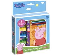 Totum Set Creativo di 5 timbri autoinchiostrante, Libro da colorare, 3 matite Colorate e Adesivi con Motivi di Peppa Pig & i Suoi Amici, Colore Giallo, Verde, Rosso, Blu, 360242
