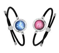 TOTWOO Braccialetti di Coppia con Funzione Touch e Vibrazioni via Bluetooth - Regalo per Coppie a Lunghe Distanze con Illuminazione, in Acciaio Inossidabile