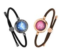 TOTWOO Braccialetti di Coppia con Funzione Touch e Vibrazioni via Bluetooth - Regalo per Coppie a Lunghe Distanze con Illuminazione, in Acciaio Inossidabile