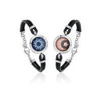 TOTWOO Braccialetti di Coppia con Funzione Touch e Vibrazioni via Bluetooth - Regalo per Coppie a Lunghe Distanze con Illuminazione, in Acciaio Inossidabile