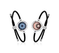 TOTWOO Braccialetti di Coppia con Funzione Touch e Vibrazioni via Bluetooth - Regalo per Coppie a Lunghe Distanze con Illuminazione, in Acciaio Inossidabile