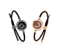 TOTWOO Braccialetti di Coppia con Funzione Touch e Vibrazioni via Bluetooth, Regalo Romantico per Coppie a Lunghe Distanze con Illuminazione, in Acciaio Inossidabile