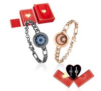 TOTWOO Braccialetti di Coppia Touch con Collegamento Bluetooth Uno a Uno tramite App, Luci e Vibrazioni - Regalo Perfetto per San Valentino e Coppie a Distanza, in Acciaio Inossidabile 316L