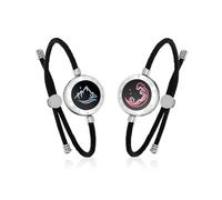 TOTWOO Braccialetti di Coppia Touch con Collegamento Bluetooth Uno a Uno tramite App, Luci e Vibrazioni - Regalo Perfetto per Coppie a Distanza, in Acciaio Inossidabile 316L