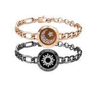 TOTWOO Braccialetti di Coppia Touch con Collegamento Bluetooth Uno a Uno tramite App, Luci e Vibrazioni - Regalo Perfetto per Coppie a Distanza, in Acciaio Inossidabile 316