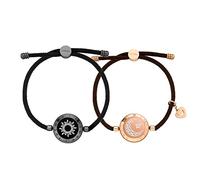TOTWOO Braccialetti di Coppia Touch con Collegamento Bluetooth Uno a Uno tramite App, Luci e Vibrazioni - Regalo Romantico per Coppie a Distanza, Realizzati in Acciaio Inossidabile 316