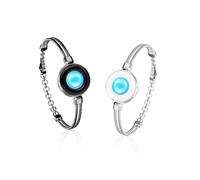 TOTWOO Braccialetti di Coppia Touch con Collegamento Bluetooth Uno a Uno tramite App, Luci e Vibrazioni - Regalo Perfetto per Coppie a Distanza, in Acciaio Inossidabile 316