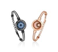 TOTWOO Braccialetti di Coppia Touch con Collegamento Bluetooth Uno a Uno tramite App, Luci e Vibrazioni - Regalo Perfetto per Coppie a Distanza, in Acciaio Inossidabile 316L