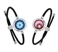 TOTWOO Braccialetti di Coppia Touch con Collegamento Bluetooth Uno a Uno tramite App, Luci e Vibrazioni - Regalo Perfetto per Coppie a Distanza, in Acciaio Inossidabile 316L