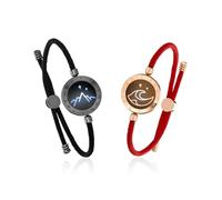 TOTWOO Bracciali per Coppie con Bluetooth - Luci e Vibrazione al Tocco, il Regalo Romantico per San Valentino e le Relazioni a Distanza - Realizzati in Acciaio Inossidabile 316L