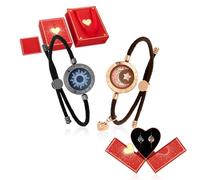 TOTWOO Bracciali per Coppie con Bluetooth - Luci e Vibrazione al Tocco, il Regalo Romantico per San Valentino e le Relazioni a Distanza - Realizzati in Acciaio Inossidabile 316L