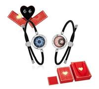 TOTWOO Bracciali per Coppie con Bluetooth - Luci e Vibrazione al Tocco, il Regalo Romantico per San Valentino e le Relazioni a Distanza - Realizzati in Acciaio Inossidabile 316L
