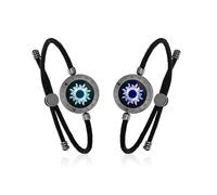 TOTWOO Bracciali per Coppie con Collegamento Bluetooth Uno a Uno tramite App, Luci e Vibrazione al Tocco - Regalo Romantico per Relazioni a Distanza, in Acciaio Inossidabile 316
