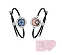 TOTWOO Bracciali Smart Bluetooth per Coppie a Distanza | Connessione Bluetooth 1:1 tramite App. Luce e vibrazione al tocco. Regalo romantico a distanza. Serie Sole & Luna