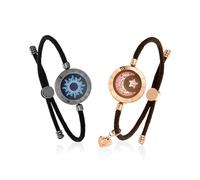 TOTWOO Bracciali Smart Bluetooth per Coppie a Distanza | Connessione Bluetooth 1:1 tramite App. Luce e vibrazione al tocco. Regalo romantico a distanza. Serie Sole & Luna