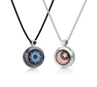 TOTWOO Collana per Coppia - Girocollo Lunga in Acciaio Inossidabile, Tattili Vibranti, Impermeabile e Regolabile - Regalo per l'Anniversario, Ideale per Donna e Uomo