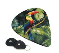Toucan - Plettri per chitarra con appollaiatura delle foreste pluviali americane, 6 plettri, stampa su entrambi i lati, per chitarra acustica, basso, ukulele, chitarra elettrica (0,46 mm, 0,71 mm,