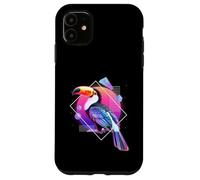 Toucan Vaporwave futuristico Estetica amante degli uccelli Arte Custodia per iPhone 11